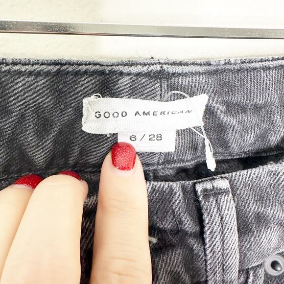 Good American Good 90’s Loose Fit Jeans in Washed Black 6 28 - Picture 6 of 8